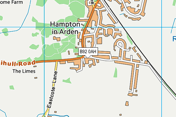 B92 0AH map - OS VectorMap District (Ordnance Survey)