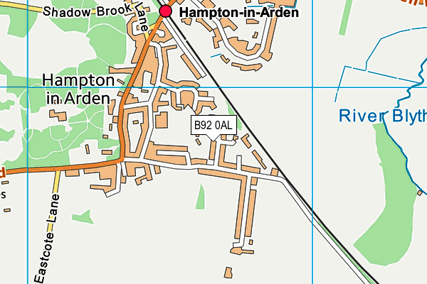 B92 0AL map - OS VectorMap District (Ordnance Survey)