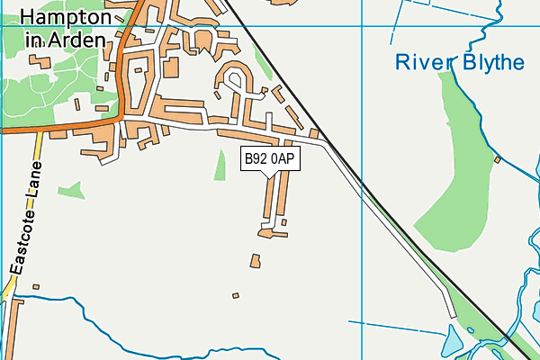 B92 0AP map - OS VectorMap District (Ordnance Survey)