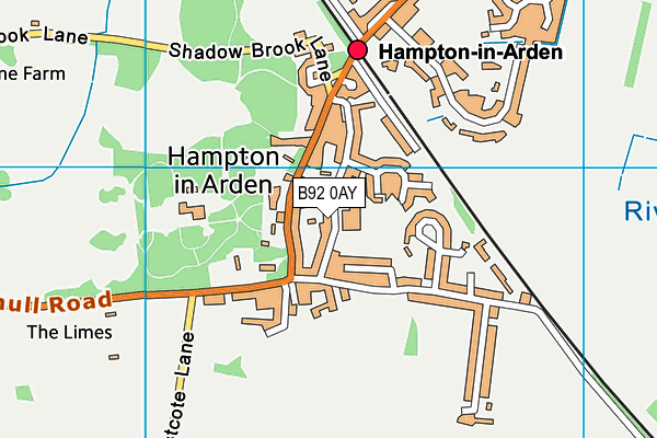 George Fentham Endowed School map (B92 0AY) - OS VectorMap District (Ordnance Survey)