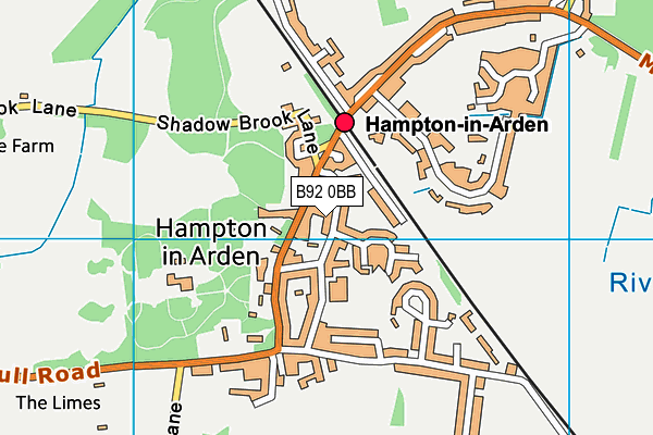 B92 0BB map - OS VectorMap District (Ordnance Survey)