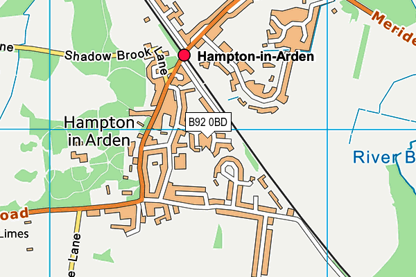B92 0BD map - OS VectorMap District (Ordnance Survey)