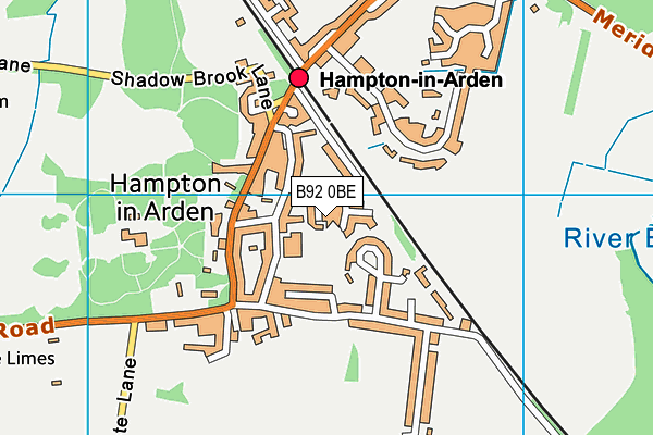 B92 0BE map - OS VectorMap District (Ordnance Survey)