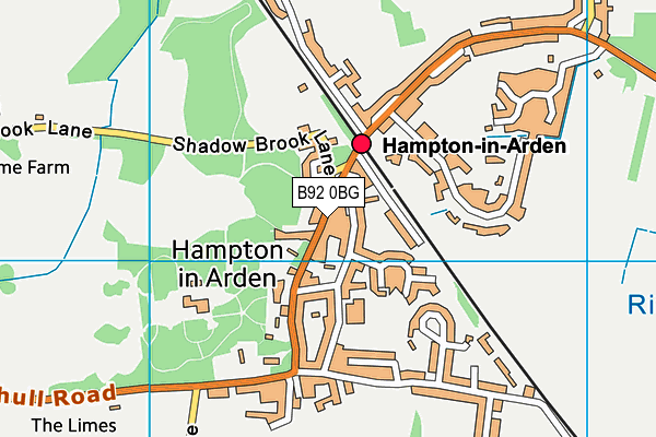 B92 0BG map - OS VectorMap District (Ordnance Survey)