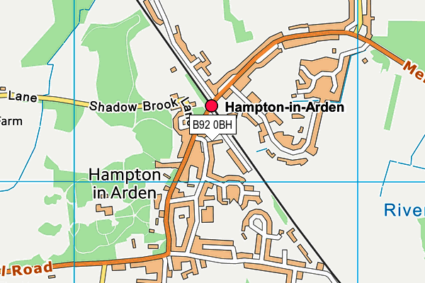 B92 0BH map - OS VectorMap District (Ordnance Survey)