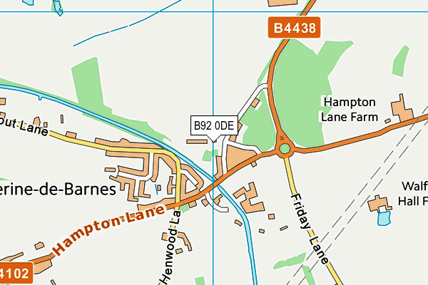 B92 0DE map - OS VectorMap District (Ordnance Survey)
