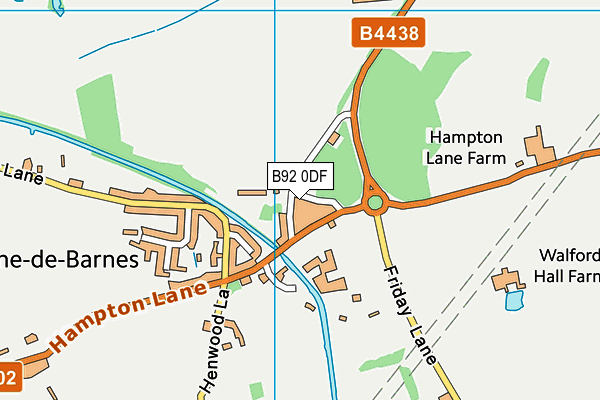 B92 0DF map - OS VectorMap District (Ordnance Survey)