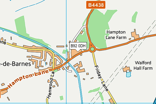 B92 0DH map - OS VectorMap District (Ordnance Survey)