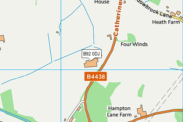 B92 0DJ map - OS VectorMap District (Ordnance Survey)