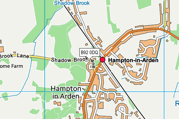 Hampton In Arden Sports Club Ltd map (B92 0DQ) - OS VectorMap District (Ordnance Survey)