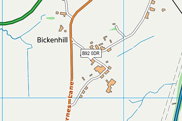 B92 0DR map - OS VectorMap District (Ordnance Survey)
