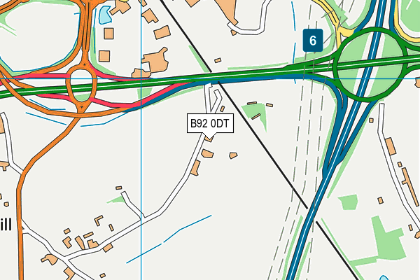 B92 0DT map - OS VectorMap District (Ordnance Survey)