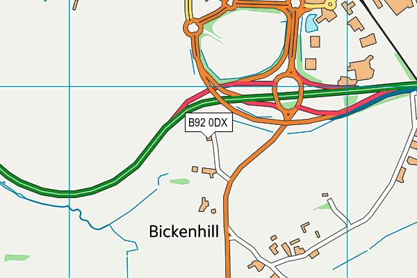 B92 0DX map - OS VectorMap District (Ordnance Survey)
