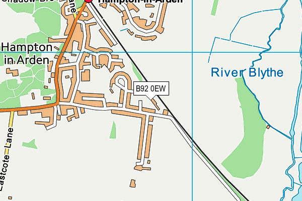B92 0EW map - OS VectorMap District (Ordnance Survey)