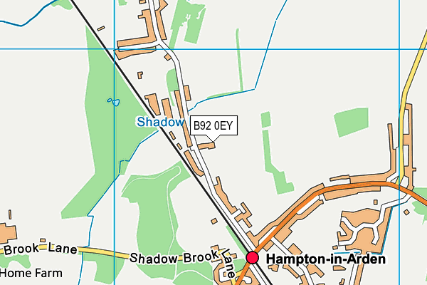 B92 0EY map - OS VectorMap District (Ordnance Survey)