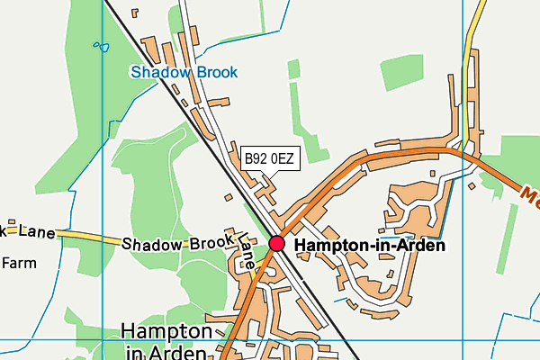 B92 0EZ map - OS VectorMap District (Ordnance Survey)