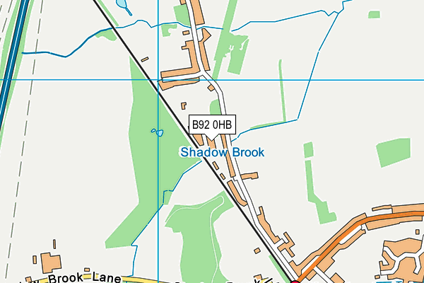 B92 0HB map - OS VectorMap District (Ordnance Survey)
