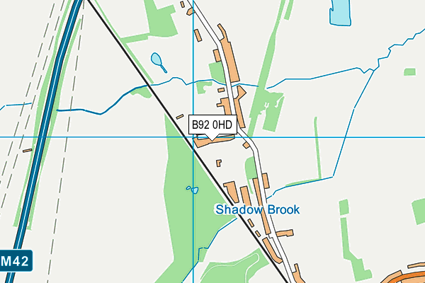 B92 0HD map - OS VectorMap District (Ordnance Survey)