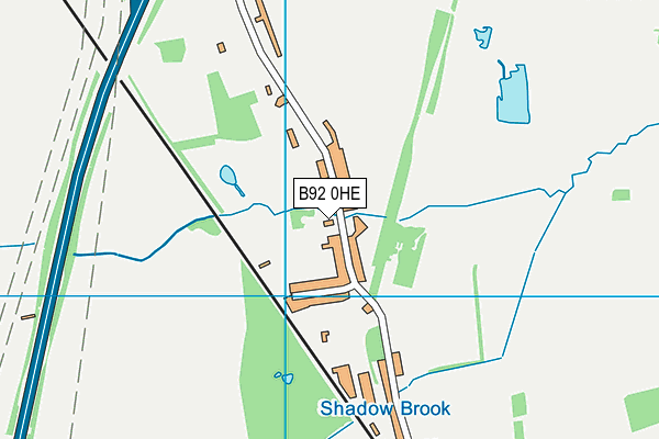 B92 0HE map - OS VectorMap District (Ordnance Survey)