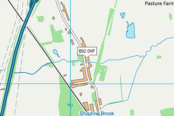 B92 0HF map - OS VectorMap District (Ordnance Survey)