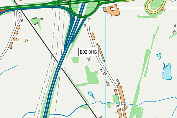 B92 0HG map - OS VectorMap District (Ordnance Survey)