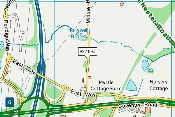 B92 0HJ map - OS VectorMap District (Ordnance Survey)