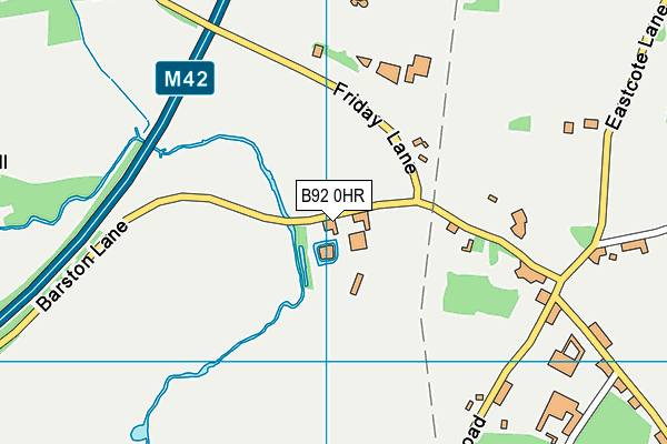 B92 0HR map - OS VectorMap District (Ordnance Survey)