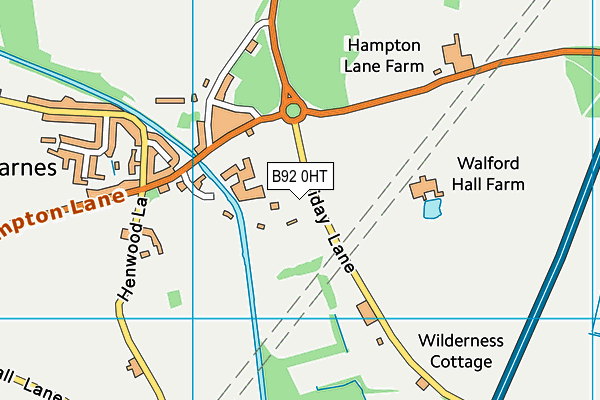B92 0HT map - OS VectorMap District (Ordnance Survey)