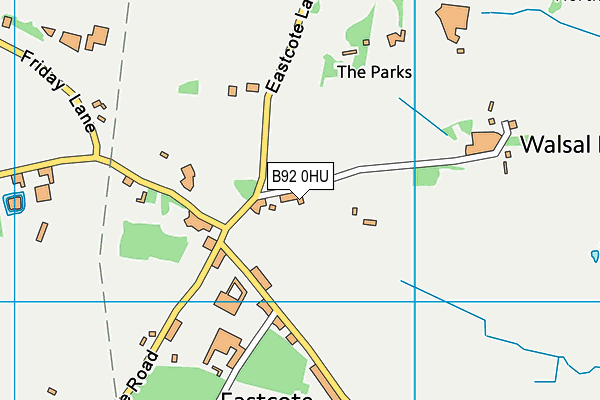 B92 0HU map - OS VectorMap District (Ordnance Survey)