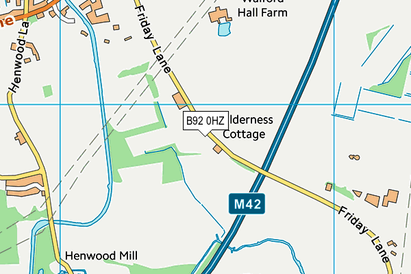 B92 0HZ map - OS VectorMap District (Ordnance Survey)