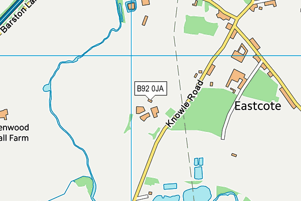 B92 0JA map - OS VectorMap District (Ordnance Survey)