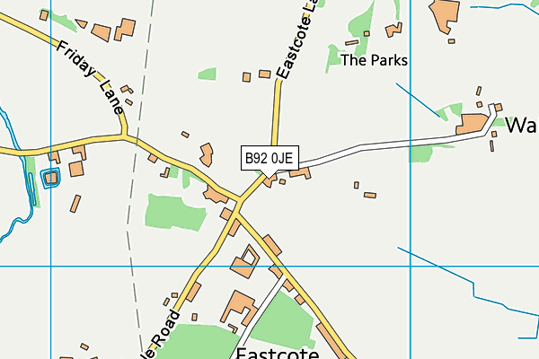 B92 0JE map - OS VectorMap District (Ordnance Survey)
