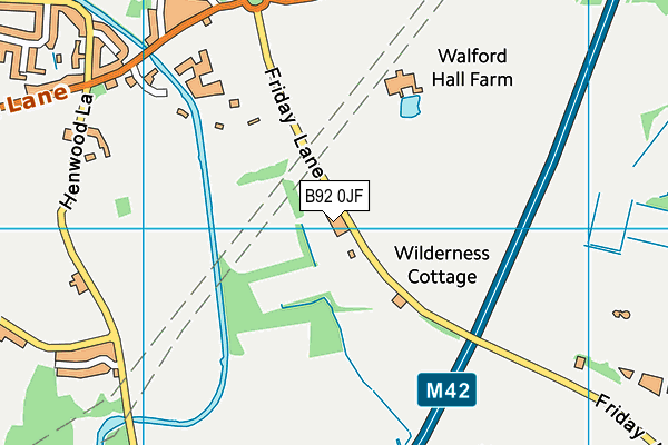 B92 0JF map - OS VectorMap District (Ordnance Survey)