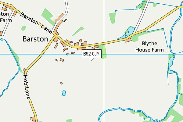 B92 0JY map - OS VectorMap District (Ordnance Survey)