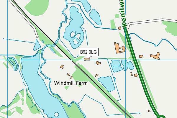 B92 0LG map - OS VectorMap District (Ordnance Survey)