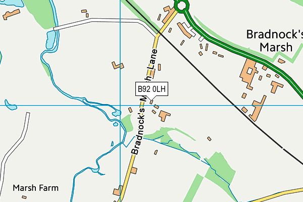 B92 0LH map - OS VectorMap District (Ordnance Survey)