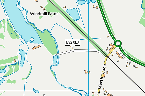 B92 0LJ map - OS VectorMap District (Ordnance Survey)