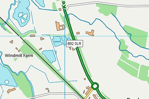 B92 0LR map - OS VectorMap District (Ordnance Survey)