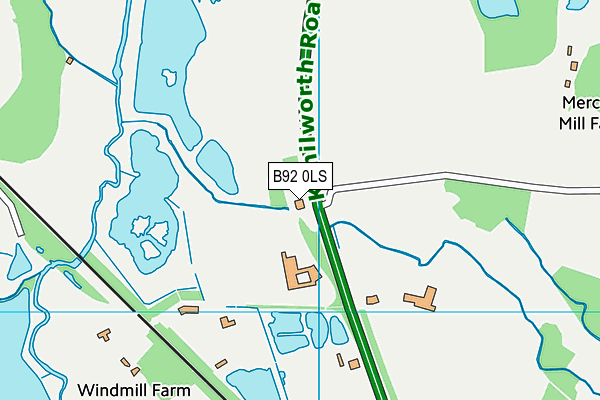 B92 0LS map - OS VectorMap District (Ordnance Survey)