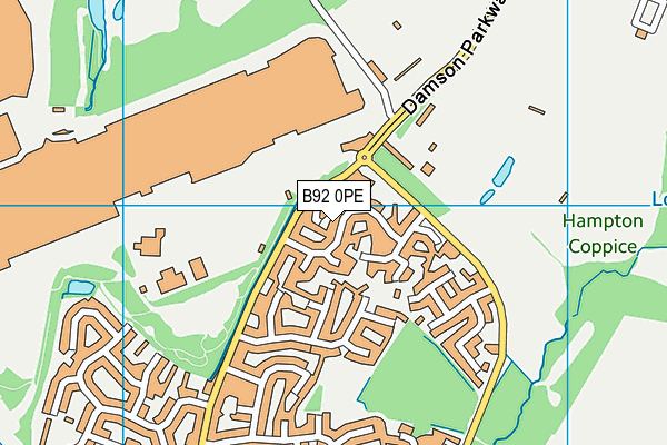 B92 0PE map - OS VectorMap District (Ordnance Survey)