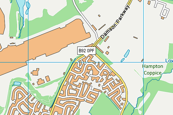 B92 0PF map - OS VectorMap District (Ordnance Survey)