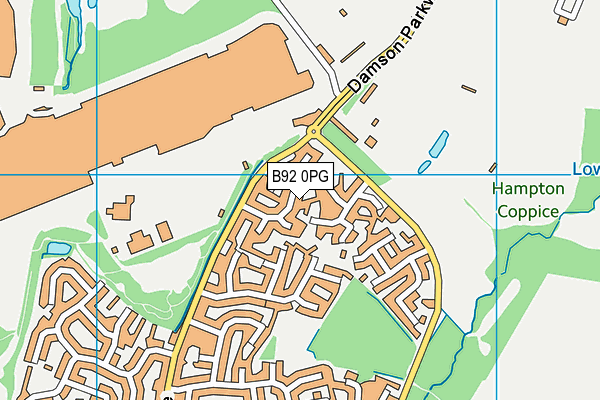 B92 0PG map - OS VectorMap District (Ordnance Survey)