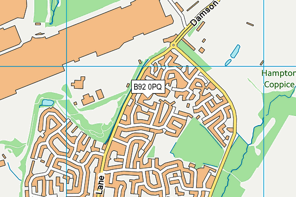 B92 0PQ map - OS VectorMap District (Ordnance Survey)