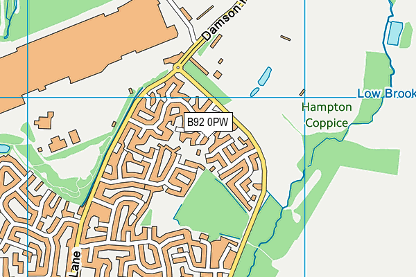 B92 0PW map - OS VectorMap District (Ordnance Survey)