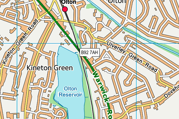 B92 7AH map - OS VectorMap District (Ordnance Survey)