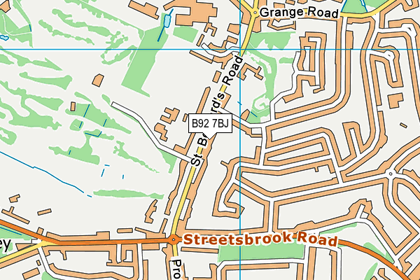 B92 7BJ map - OS VectorMap District (Ordnance Survey)