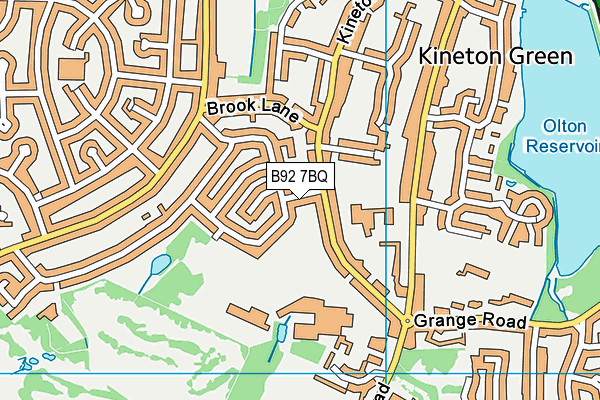 B92 7BQ map - OS VectorMap District (Ordnance Survey)