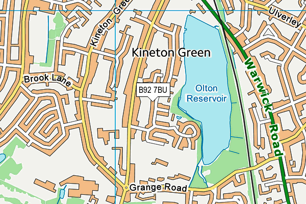 B92 7BU map - OS VectorMap District (Ordnance Survey)