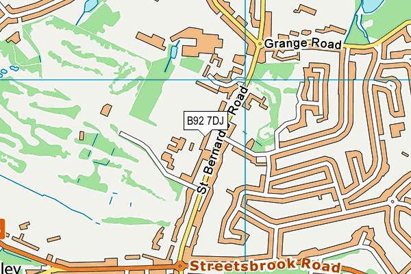 B92 7DJ map - OS VectorMap District (Ordnance Survey)