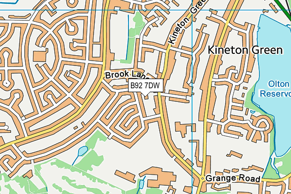 B92 7DW map - OS VectorMap District (Ordnance Survey)